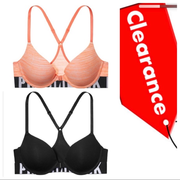Victoria’s Secret PINK Logo Push-Up Bra Bundle 32C